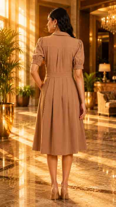 Symbol Premium Women's Fit & Flare Wrap Dress Back